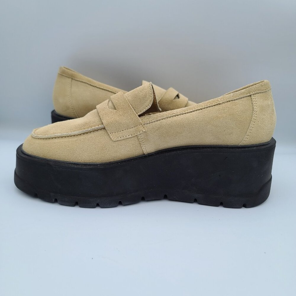 Free People Nico Platform Loafers Cappuccino Suede US 10/EU 41 Chunky Wedge NWOB - Picture 11 of 13
